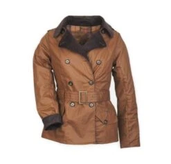 Brown Shearling Women’s Military Trench Jacket