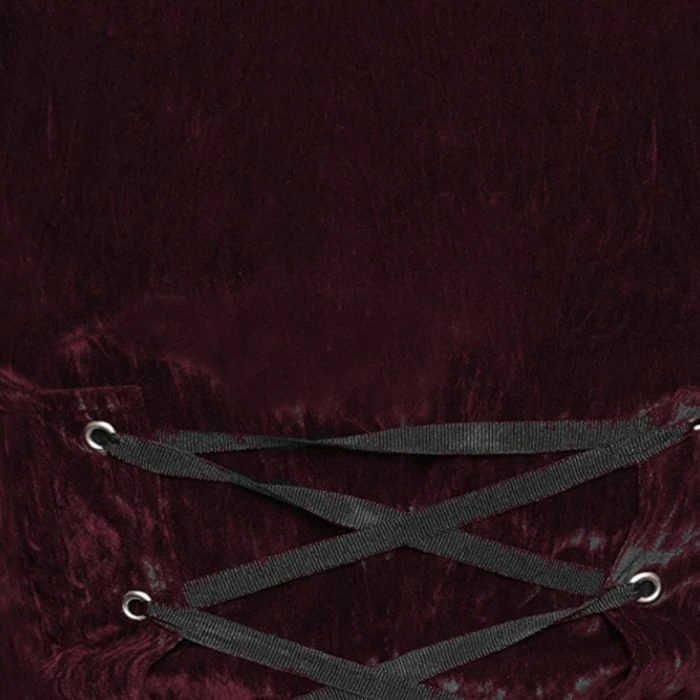 Women’s Burgundy Velvet Gothic Parade Tailcoat 6 Women’s Burgundy Velvet Gothic Parade Tailcoat - Image 4