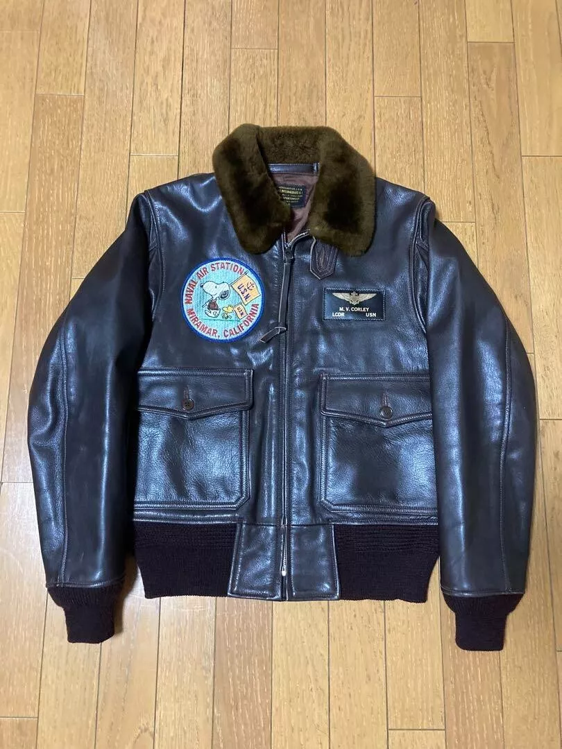 Buzz Rickson’s Peanuts G-1 Black Leather Flight Jacket 3 Buzz Rickson’s Peanuts G-1 Black Leather Flight Jacket