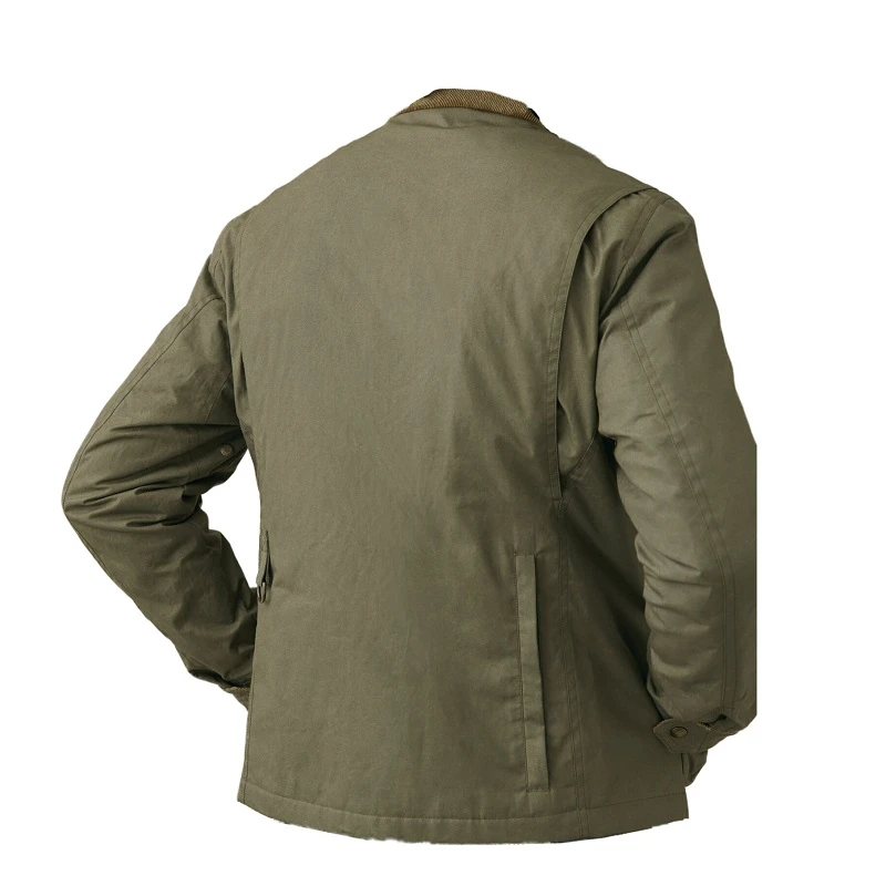 Men’s Green Waxed Cotton Field Jacket 4 Men’s Green Waxed Cotton Field Jacket - Image 2