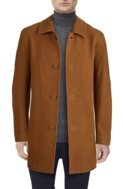 Cole Haan Camel Wool Blend Overcoat