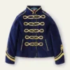 College Navy Blue Trim Military Parade Jacket