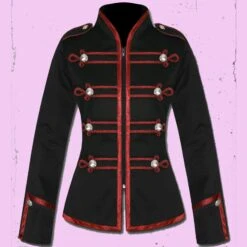 Criminal Black Wine Red Steampunk Goth Victoria Military Parade Jacket