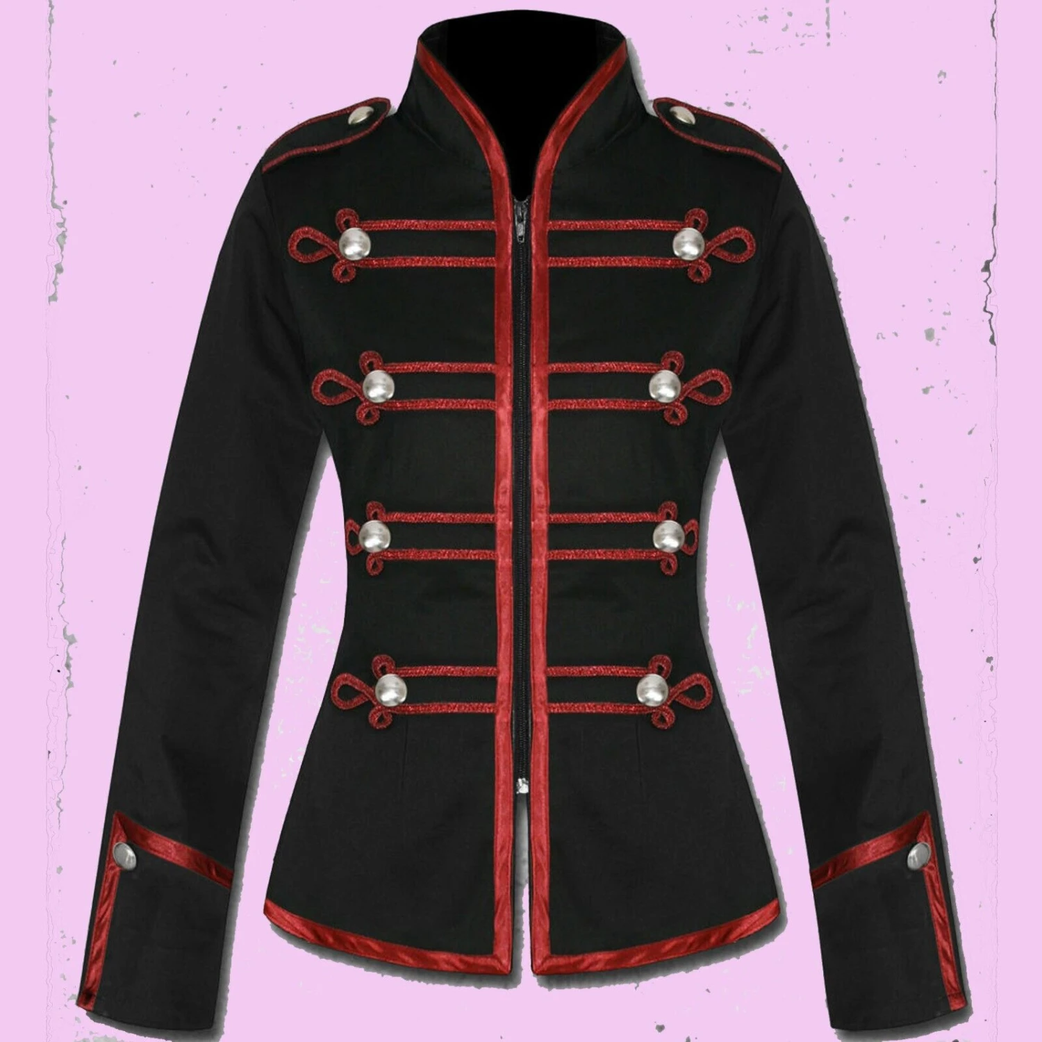 Criminal Black Wine Red Steampunk Goth Victoria Military Parade Jacket 3 Criminal Black Wine Red Steampunk Goth Victoria Military Parade Jacket
