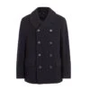 Men’s Dark Naval Wool Pea Coat -Us Military Jacket Dark Naval Wool Pea Coat