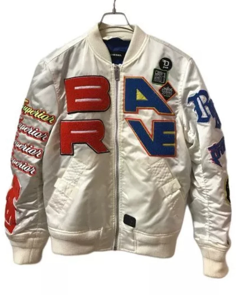 Diesel Ma-1 White Satin Flight Jacket 3 Diesel Ma-1 White Satin Flight Jacket