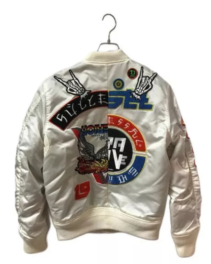Diesel Ma-1 White Satin Flight Jacket 4 Diesel Ma-1 White Satin Flight Jacket - Image 2