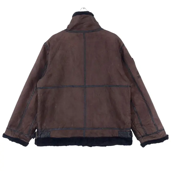 Dogtown B-3 Fur Sherpa Brown Leather Jacket 4 Dogtown B-3 Fur Sherpa Brown Leather Jacket - Image 2