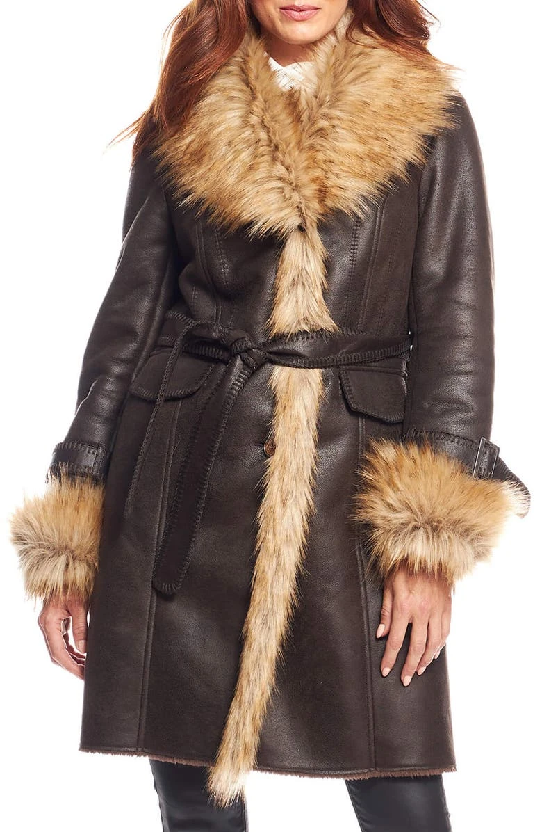 Donna Salyers Fabulous Furs Dakota Belted Faux Suede Coat 3 Donna Salyers Fabulous Furs Dakota Belted Faux Suede Coat