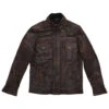 Double Collar Men’s Field Leather Jacket -Us Military Jacket Double Collar Mens Field Leather Jacket 1