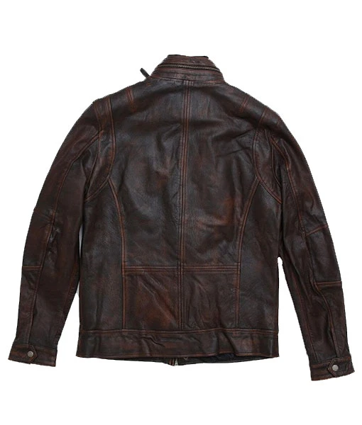 Double Collar Men’s Field Leather Jacket 4 Double Collar Men’s Field Leather Jacket - Image 2
