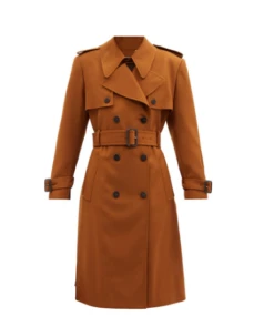 Double Breasted Virgin Wool Trench Coat