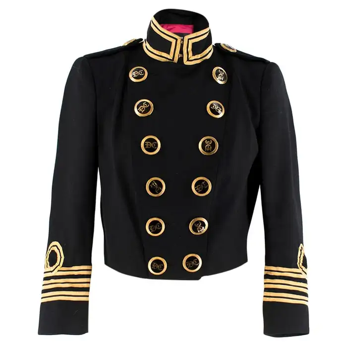 Dsquared 2 Black & Gold Cropped Military Parade Jacket 3 Dsquared 2 Black & Gold Cropped Military Parade Jacket
