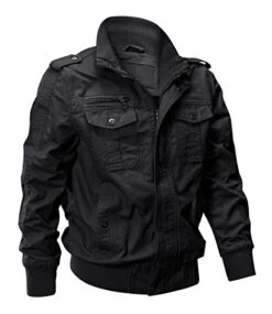 Eklentson Utility Windbreaker Black Military Jacket