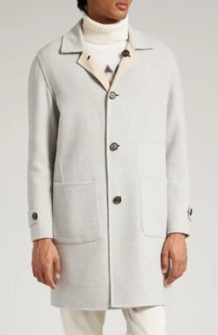 Eleventy Reversible Double Face Wool Coat