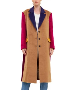 English Factory Fringe Premium Colorblock Oversized Coat