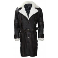 Fallout Brotherhood Of Steel Shearling Leather Coat