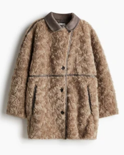 Fluffy Beige Fur Coat