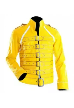 Freddie Mercury Wembley Concert Yellow Leather Parade Jacket