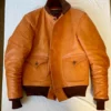 Freewheelers Horse Hide A-1 Brown Leather Bomber Jacket