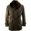 Fur Collar Vintage Leather Pea Coat -Us Military Jacket Fur Collar Vintage Leather Pea Coat