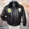 G-1 Black Leather Bomber Flight Pilot Jacket