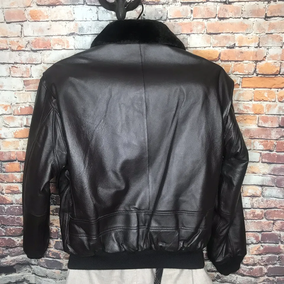 G-1 Black Leather Bomber Flight Pilot Jacket 4 G-1 Black Leather Bomber Flight Pilot Jacket - Image 2