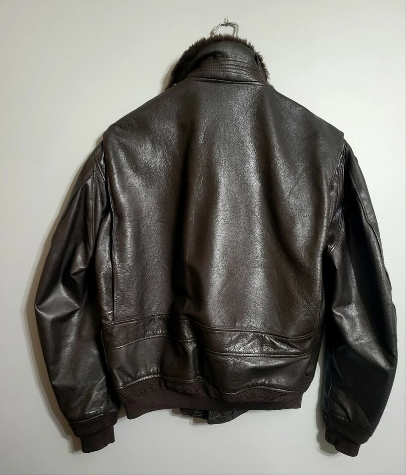 G-1 Black Leather Flight Bomber Jacket 4 G-1 Black Leather Flight Bomber Jacket - Image 2