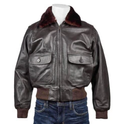 G-1 Brown Leather Flight Bomber Jacket