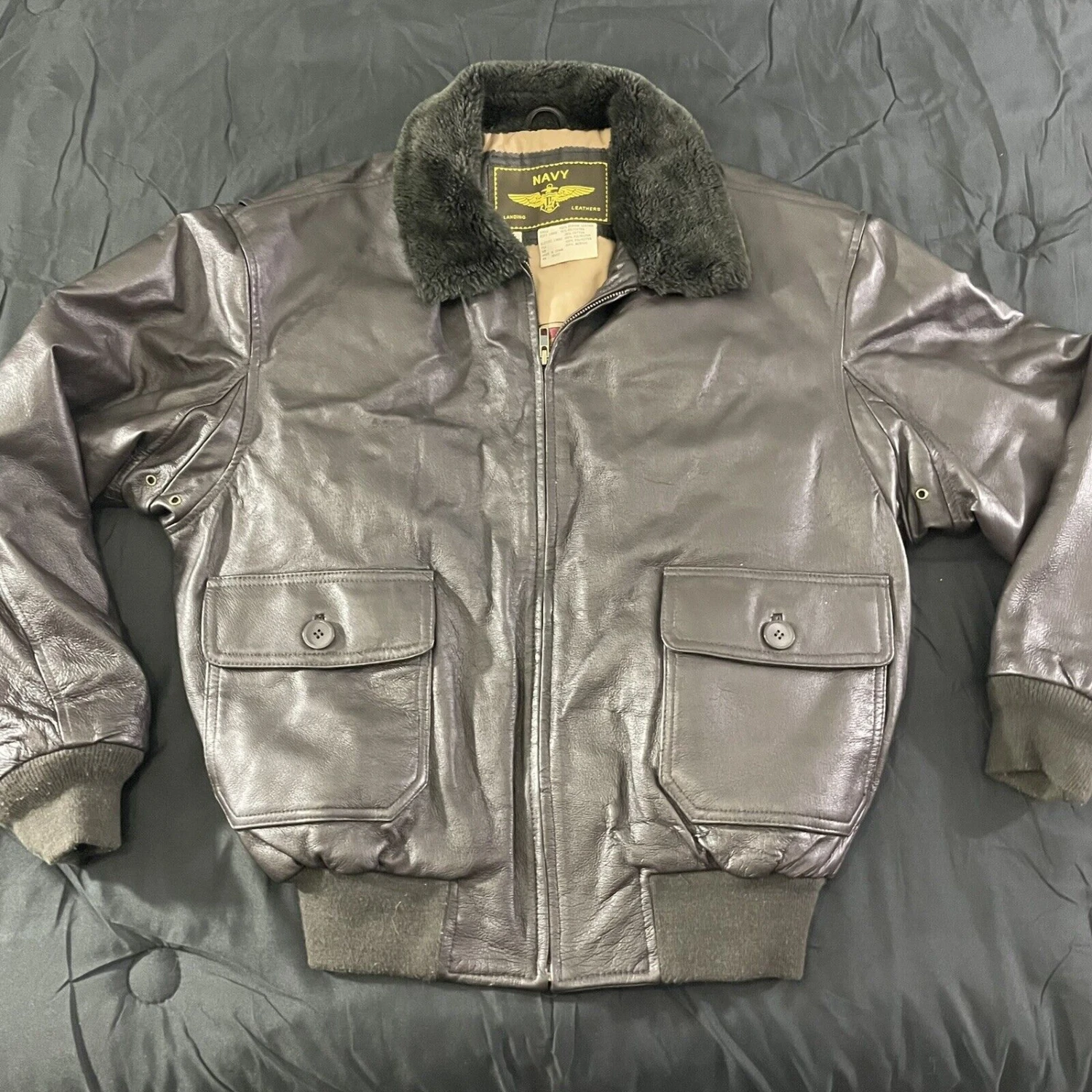 G-1 Silver Landing Leather Flight Bomber Jacket 3 G-1 Silver Landing Leather Flight Bomber Jacket