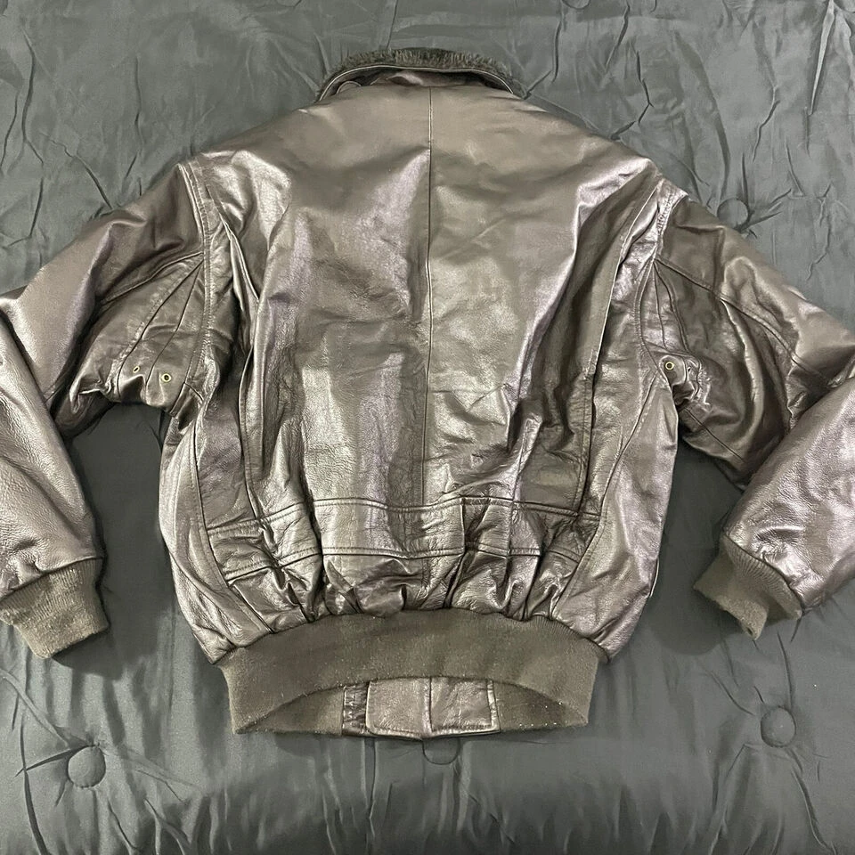 G-1 Silver Landing Leather Flight Bomber Jacket 4 G-1 Silver Landing Leather Flight Bomber Jacket - Image 2
