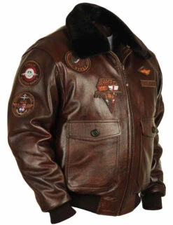 G-1 Wolves Brown Flight Leather Jacket