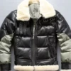 Goat Skin B3 Bomber Black Sheep Leather Down Reversible Jacket 2 Goat Skin B3 Bomber Black Sheep Leather Down Reversible Jacket -Us Military Jacket Goat Skin B3 Bomber Black Sheep Leather Down Reversible Jacket