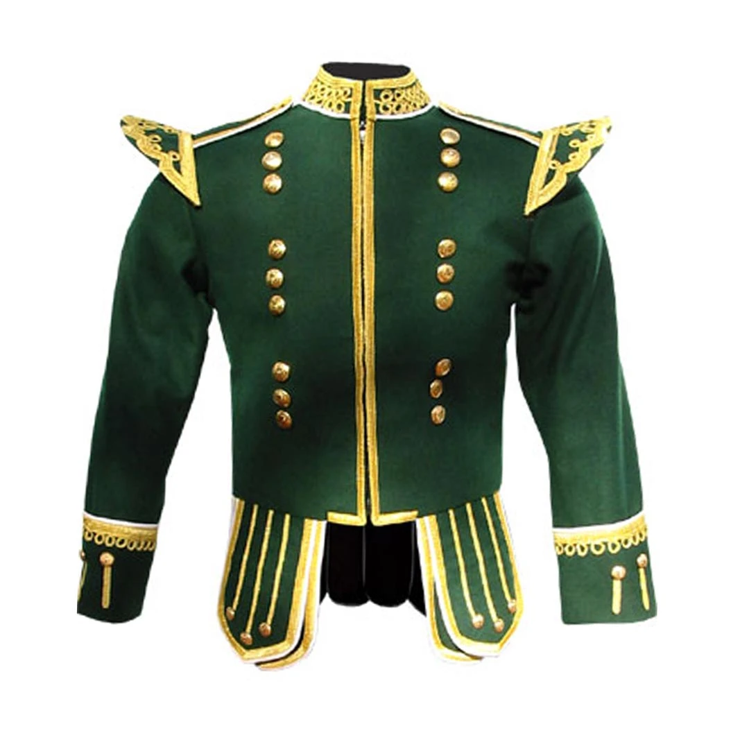 Green Pipe Band Doublet Gold Parade Jacket 3 Green Pipe Band Doublet Gold Parade Jacket