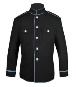High Collar Police Honor Guard Black And Powder Blue Uniform Jacket