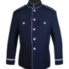 High Collar Police Honor Guard Navy Blue And Silver Uniform Jacket