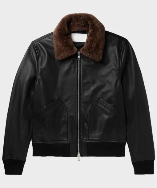 Hill Bomber Black Shearling Leather Jacket 3 Hill Bomber Black Shearling Leather Jacket