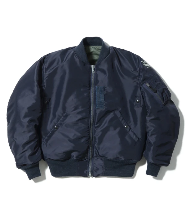 Intermediate Ma-1 Grey And Navy Blue Reversible Flight Jacket 5 Intermediate Ma-1 Grey And Navy Blue Reversible Flight Jacket - Image 3