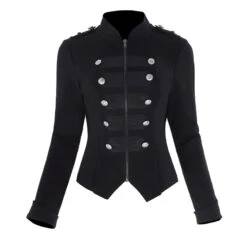 Ladies Black Military Parade Jacket