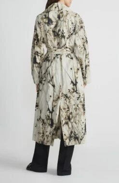 Lafayette 148 New York Floral Print Belted Trench Coat -Us Military Jacket Lafayette 148 New York Floral Print Belted Coat