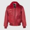 Lambskin G-1 Red Flight Jacket -Us Military Jacket Lambskin G 1 Red Flight Jacket