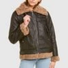 Laura Black Sf Bomber Aviator Shearling Jacket -Us Military Jacket Laura Black Sf Bomber Aviator Pilot Flight Sheepskin Brown Shearling Fur Jacket