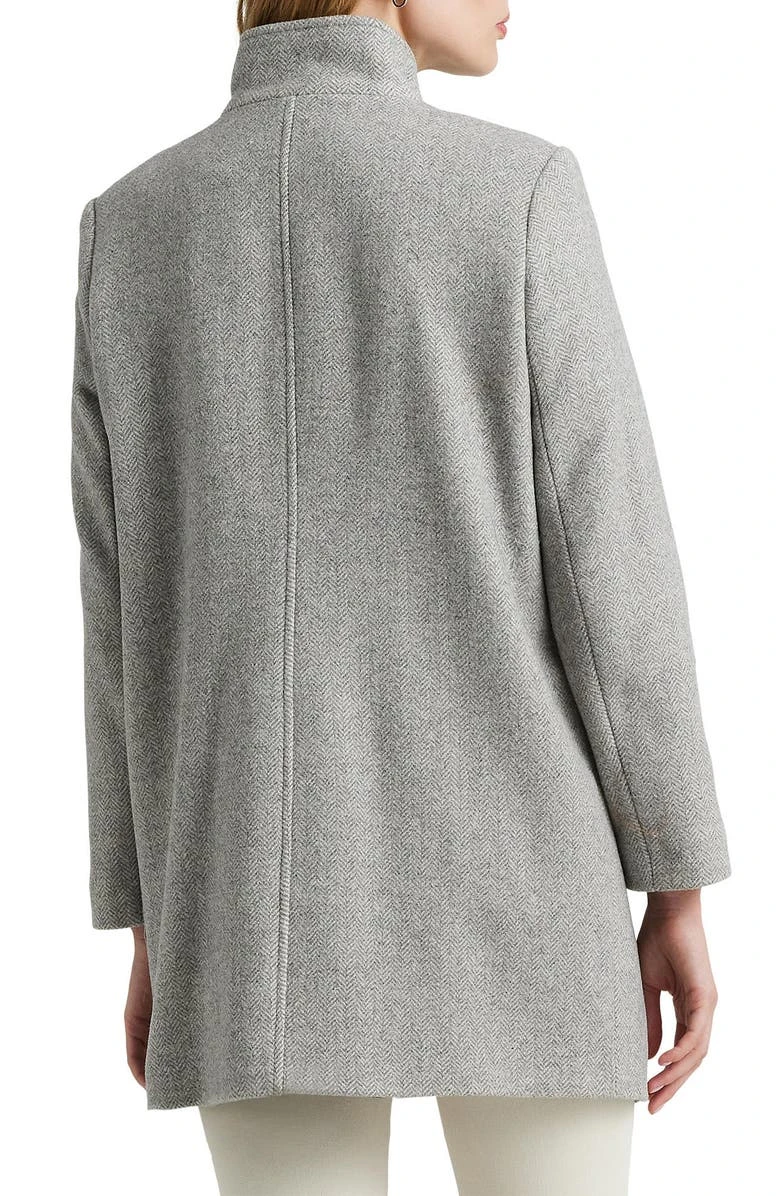 Lauren Ralph Lauren Grey Tab Front Wool Blend Coat 4 Lauren Ralph Lauren Grey Tab Front Wool Blend Coat - Image 2