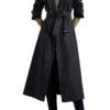 Lauren Ralph Navy Blue Double Breasted Belted Water Repellent Trench Coat