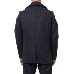 Men’s Navy Leather Trim Wool Peacoat 12 Men’s Navy Leather Trim Wool Peacoat -Us Military Jacket Leather Trim Peacoat Grey