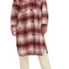Levi’s Burgundy Plaid Wool Longline Coat -Us Military Jacket Levis Burgundy Plaid Wool Longline Coat