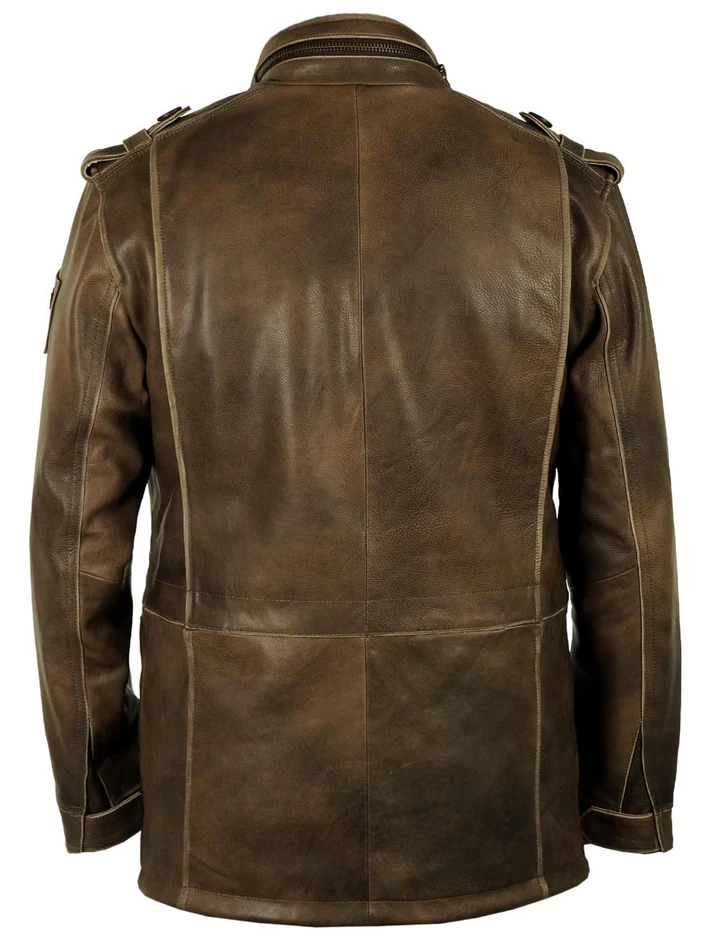 M-65 Field Olive Leather Jacket 5 M-65 Field Olive Leather Jacket - Image 3