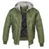 MA 1 Nylon Hooded Olive Jacket -Us Military Jacket MA 1 Nylon Hooded Olive Jacket