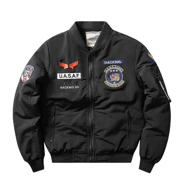 Ma-1 Army Black Bomber Flight Pilot Jacket 3 Ma-1 Army Black Bomber Flight Pilot Jacket