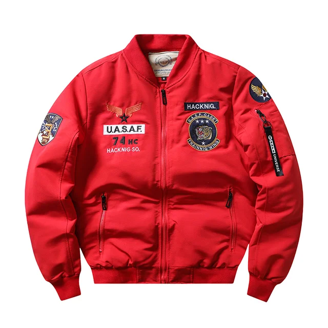 Ma-1 Army Red Bomber Flight Pilot Jacket 3 Ma-1 Army Red Bomber Flight Pilot Jacket